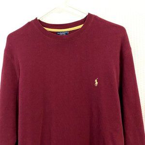 Polo Ralph Lauren Men's Long Sleeve Thermal Sleepwear Shirt Burgundy
